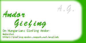 andor giefing business card